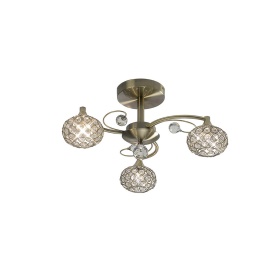 Cara Antique Brass Crystal Ceiling Lights Diyas Flush Crystal Fittings Cara Antique Brass Crystal Ceiling Lights Diyas Flush Crystal Fittings